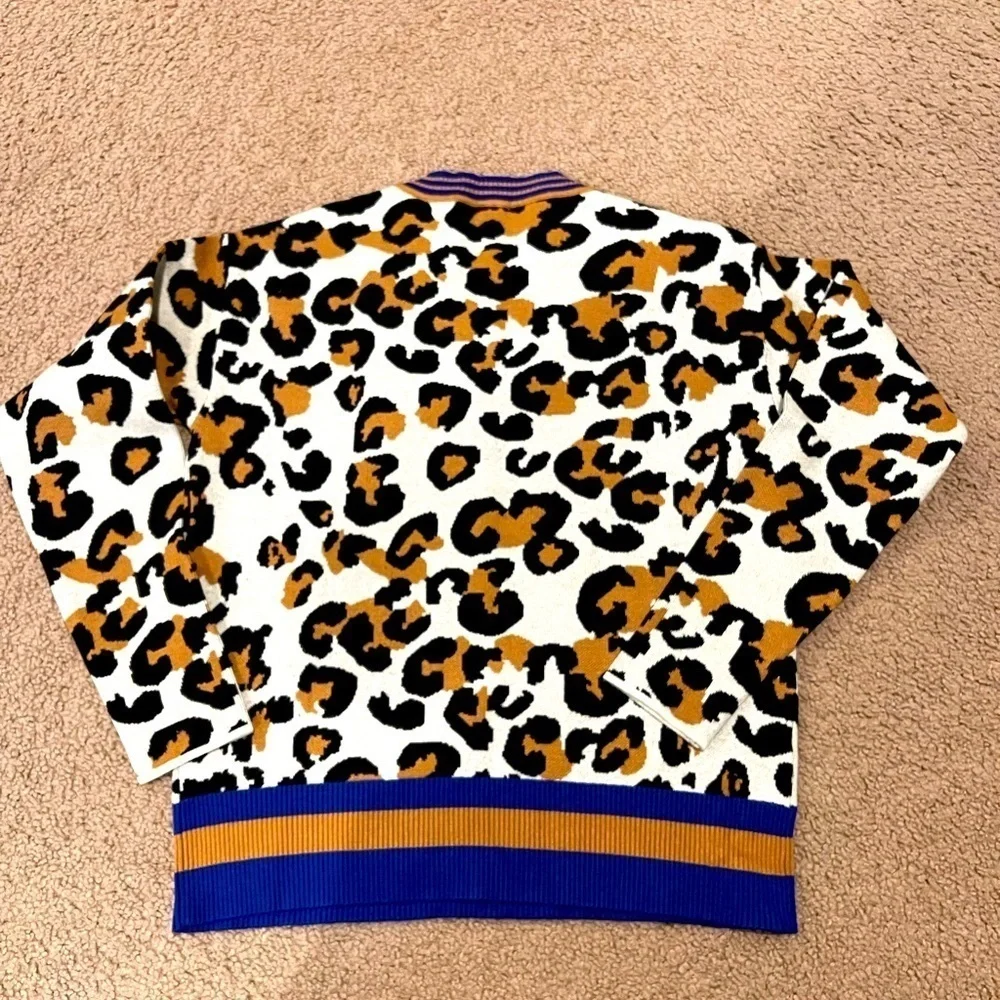 Women's CLICHE leopard print thick wool blend sweater